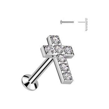 Šperky4U Labreta PUSH IN křížek LB0043