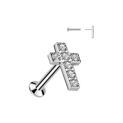 Šperky4U Labreta PUSH IN křížek LB0043