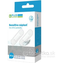 PLUS LEKÁREŇ Sensitive náplasť (2 veľkosti) 20 ks