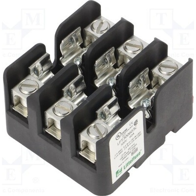 LITTELFUSE LFT300603C Zásuvka; na přípojnici DIN; 60A; 300V; Póly: 3; černá; UL94V-0