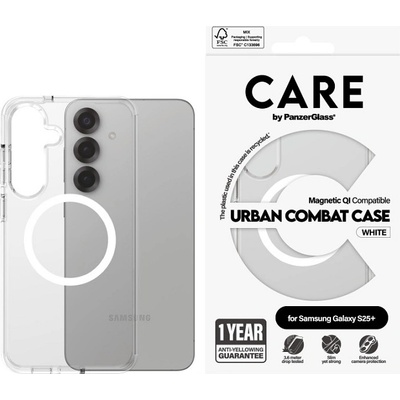 Panzer Калъф CARE - Urban Combat, Galaxy S25 Plus, White Qi, прозрачен (5715685017001)