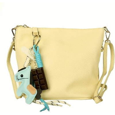 LUKA Malá/střední kožená crossbody kabelka no. 110 světležlutá