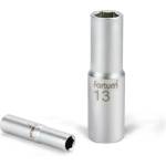 Fortum Фасунга, удължена, 1/2", 10mm, 61CrV5, матов хром, дължина 77mm FORTUM