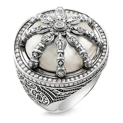 Thomas Sabo Prsten Perleťové kolo TR2025 642 14 54 Sterling silver blac