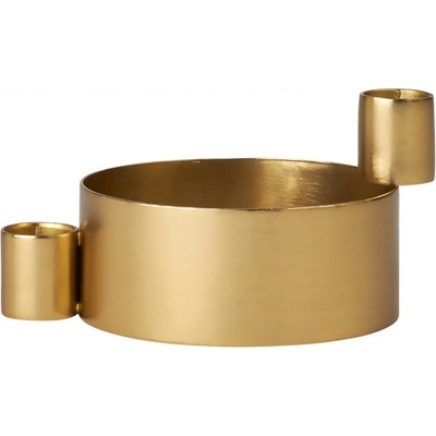 Broste Kovový svícen Judie Brass Finish, zlatá barva, kov