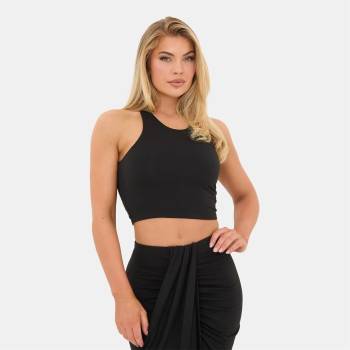 I Saw It First Racer Cropped Vest - Black