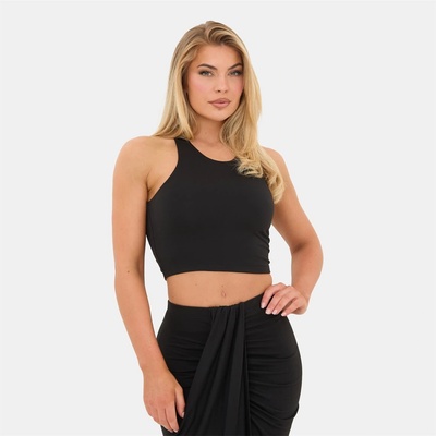 I Saw It First Racer Cropped Vest - Black