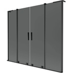 Mexen Velar L Duo двукрилен плъзгащ се вана екран 200 x 150 см, графит, черен - 896-200-003-42-70 (896-200-003-42-70)