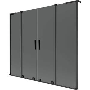 Mexen Velar L Duo двукрилен плъзгащ се вана екран 200 x 150 см, графит, черен - 896-200-003-42-70 (896-200-003-42-70)
