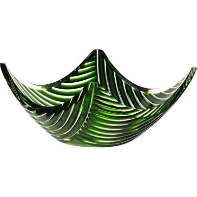 Bohemia Crystal Mísa Linum zelená 280 mm