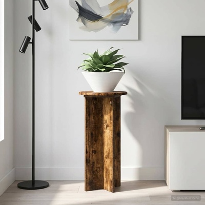 vidaXL Стойка за растения 2 бр. Опушен дъб 29, 5 x 29, 5 x 60 см (899722)
