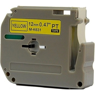 Compatible Съвместима лента с Brother MK-631, 12mm x 8m, черен печат / жълт фон (MK631)