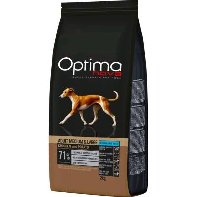 Optimanova Dog adult střední velké Grain Free kuřecí 12 kg