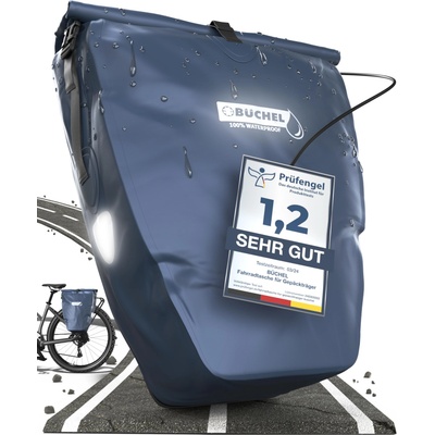 Büchel bicycle bag for luggage rack I 25.4 L - 100% waterproof I with carrying handle and shoulder strap I bicycle bag luggage rack, luggage rack bag, rear bicycle bags - 81518005