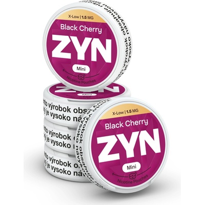 ZYN Black Cherry 1,5 mg kartón 5 krabiček po 15 vrecúškach