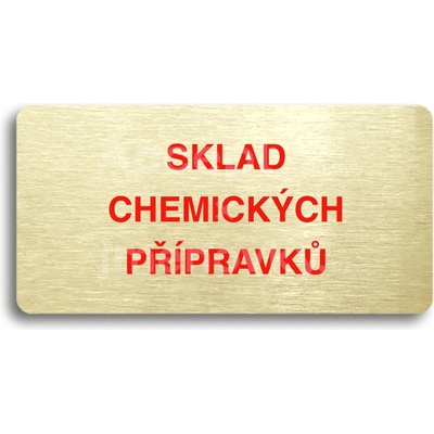ACCEPT Piktogram SKLAD CHEMICKÝCH PŘÍPRAVKŮ - zlatá tabulka - barevný tisk bez rámečku