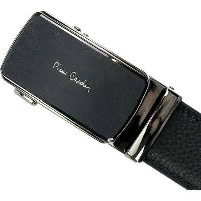 Pierre Cardin Luxusní černý pánský kožený opasek L655