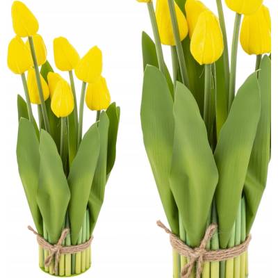 Kytice umělých květin Žluté Tulipány 9 kusů