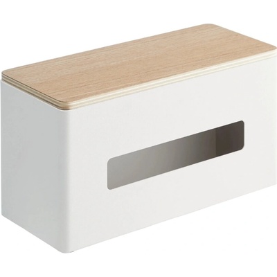 Bílý kovový box na ubrousky Yamazaki Rin 26 x 11 cm