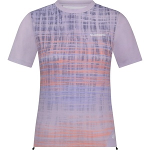 Shimano Дамска фланелка с къс ръкав за колоездене Shimano Women's Spazio Short Sleeves Jersey Printed Cycling jersey - Lilac (156-2607-0213)