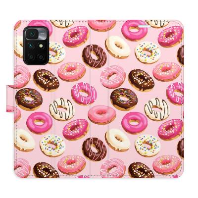 Flip pouzdro iSaprio s kapsičkami na karty - Donuts Pattern 03 pro mobil Xiaomi Redmi 10 / Redmi 10 2022 - VÝPRODEJ (Flip knížkové pouzdro, kryt, obal iSaprio s kapsičkami na karty a motivem Donuts Pa