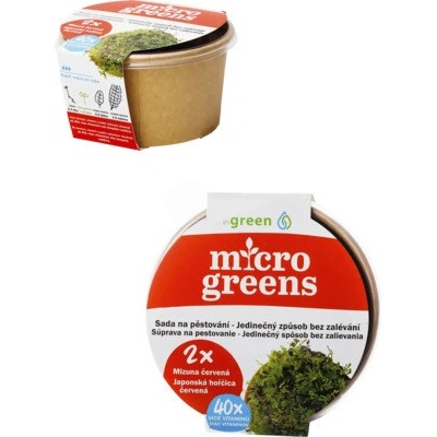 Microgreens pěstební set Mizuna červená