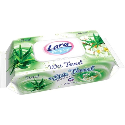 Lara Мокри кърпи с капак Lara Baby Soft - Алое вера, 80 броя (54100)