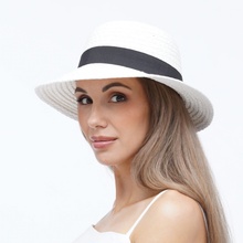 Krumlovanka dámský letní slaměný klobouk Fa-42625-bílý