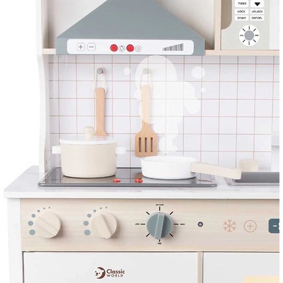 Classic World Модерна дървена кухня за игра в бял цвят на Classic World (CW50561)