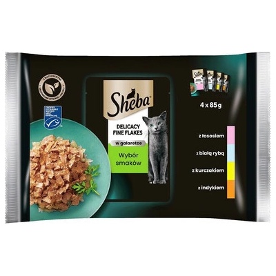 Sheba Delikatesse in Jelly losos bílá ryba kuře krůta 4 x 85 g