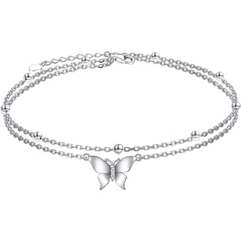 Silenti Jewelry Сребърна гривна за крак "Пеперуда