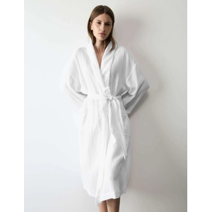 Marks & Spencer Муселинен халат от чист памук Marks & Spencer бяла Marks & Spencer | Byal | ЖЕНИ | S