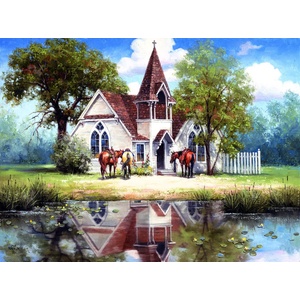 SunsOut - Puzzle Reflections of a Country Church - 1 000 piese