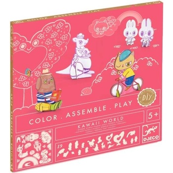 DJECO - Комплект сглоби, оцвети и играй - Kawaii world (DJ08007)