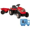 Šlapadla Smoby Šlapací traktor GM Bull cervený s vlekem