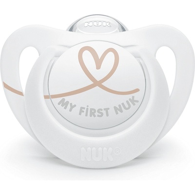 Nuk Силиконова залъгалка NUK - Star, 0-6 месеца (10730717-Бяло със сърце)