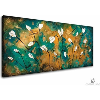 Autorská reprodukce na plátně KVĚTINY - 80x40 cm