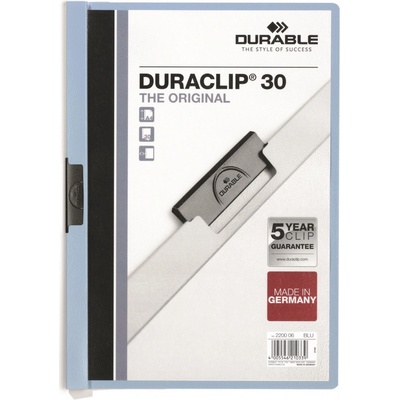 Durable Duraclip 30 A4 dosky s klipom svetlo modré