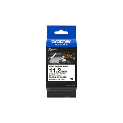 Originálna páska Brother, HSE-231E, čierna tlač/biely podklad, 1.5m, 11.2mm