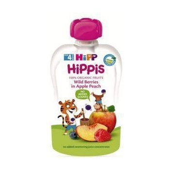 HiPP Био плодова закуска hipp, Горски плод, ябълки, праскови, 100гр, 9062300133773