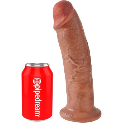 King Cock 10 veľké dildo so semenníkmi s prísavkou tmavo prírodné 25 cm