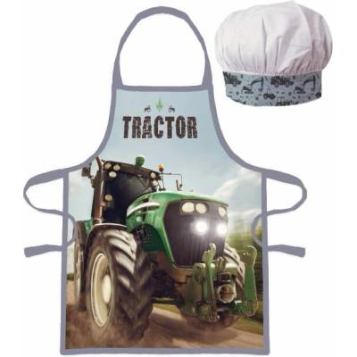 Aptex Dětská zástěra s čepicí TRACTOR 45X50 CM 2X33CM