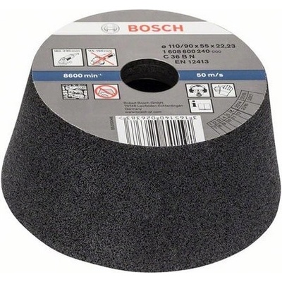 BOSCH Brusný hrnec, kónický - kámen/beton 90 mm, 110 mm, 55 mm, 36