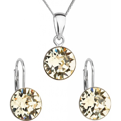 Pavona Sada šperků s krystaly Swarovski náušnice a přívěšek žluté kulaté 39140.3