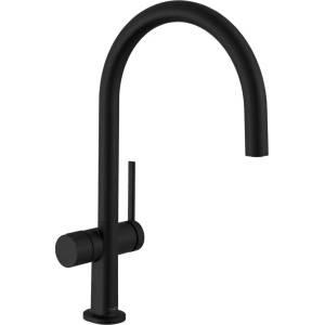 Hansgrohe Кухненски смесител Hansgrohe Talis M54 220 матово черно с 1 тип струя със спирателен кран (72805670)