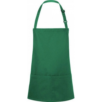 Karlowsky Krátká zástěra s kapsami na břiše nastavení délky na sponu zelená lesní Pantone 554C KY123