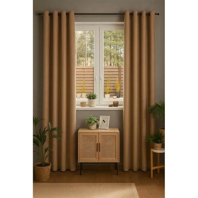 Zatemňovací záves Blackout Curtain 140 × 260 cm – hnedý