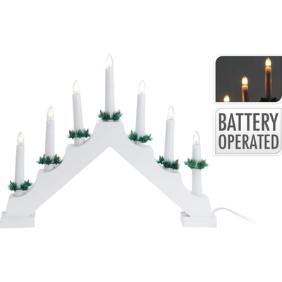 Grugen Adventný svietnik WHITE WOOD 7 LED