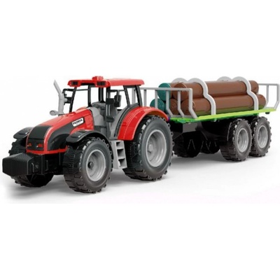 Alltoys Traktor s valníkom a drevom červený