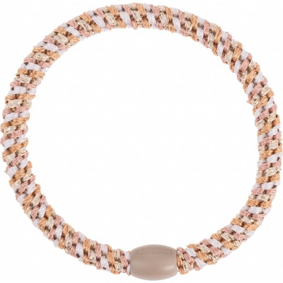 KKNEKKI Gumička do vlasů Kknekki Slim mix Pink Nude glitter, béžová barva, textil – Zboží Dáma